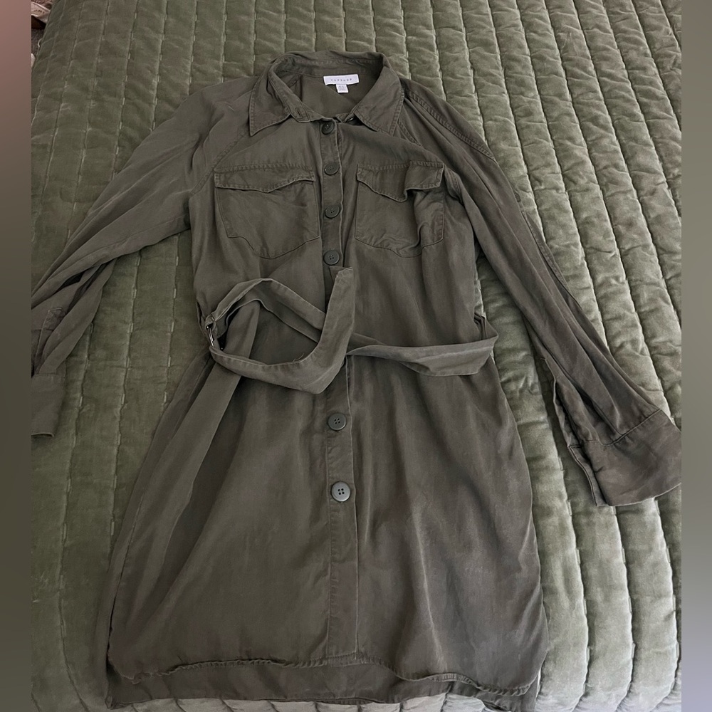 Topshop button up shirt dress size 6